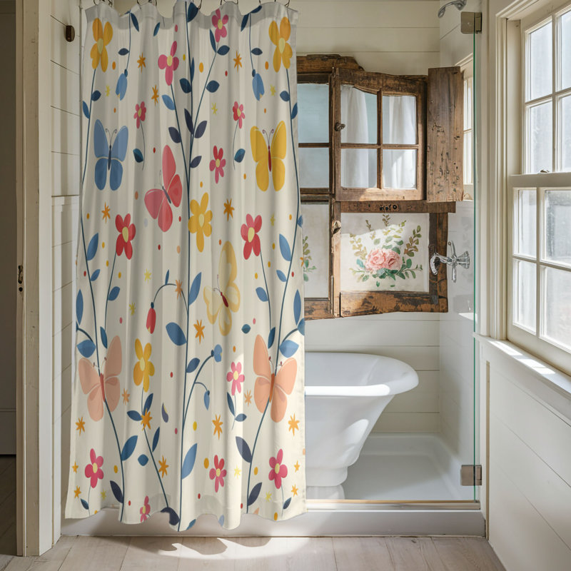Heart Flutter - Premium Shower Curtain, 74" H x 71" W