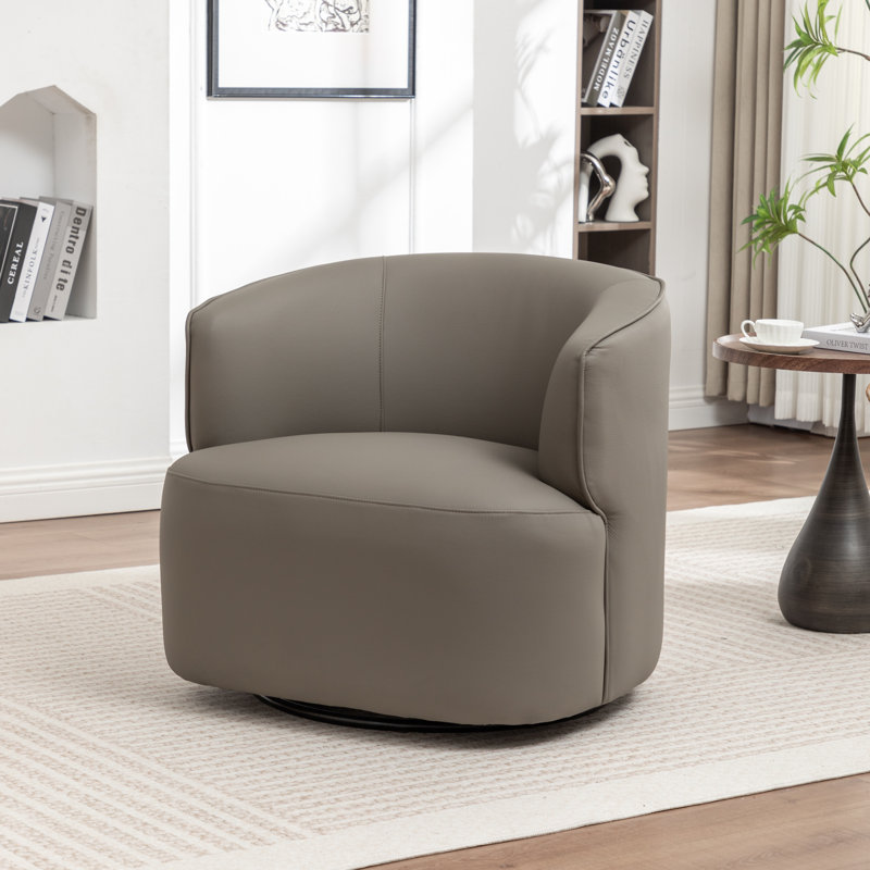 Fauteuil demi-tonneau pivotant de 32 po Tybias, Gris foncé