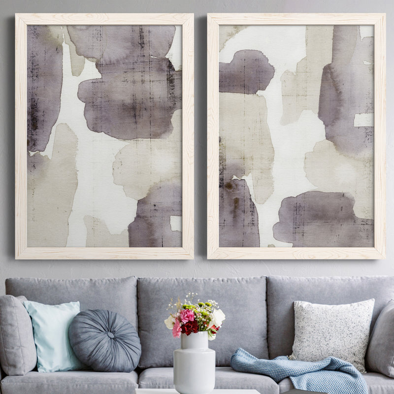 Tessera Wash I - ensemble de 2 reproductions d'art sur toiles, H 43,5 po x l 31,5 po x P 1 po, Toile blanche encadrée