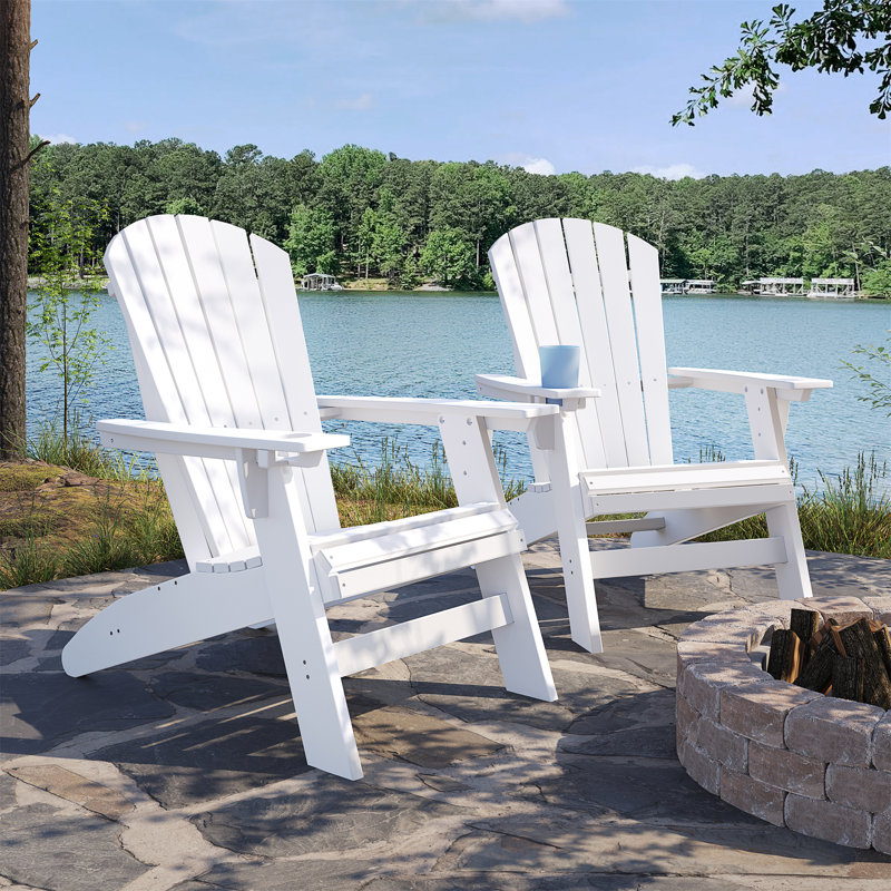 White Adirondack Chair – Sturdy HDPE Poly Lumber For Poolside, White