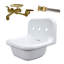 Nantucket Sinks 16.5''  Fireclay Specialty Wall Mount Bathroom Sink with Faucet and Overflow-963091389-963091388