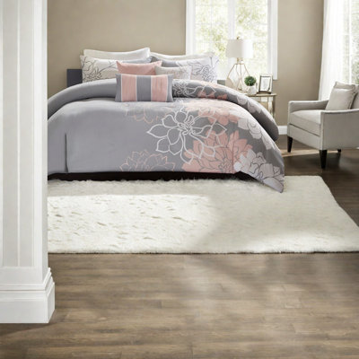 Ensembles de literie spacieux en polyester, motif floral en satin de coton, décor de chambre à coucher moderne