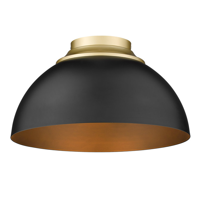 Plafonnier encastré 3 lumières 7,5 po Ringwood, Noir mat, Or olympique