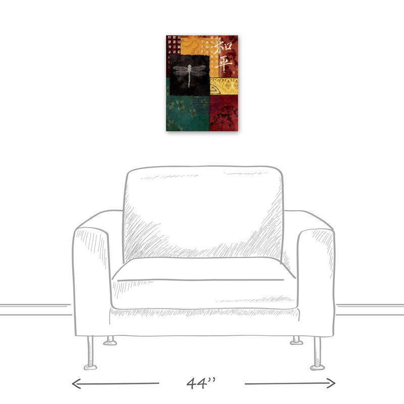 Impression de libellule foncée sur toile, H 16 po x l 12 po x P 1,25 po