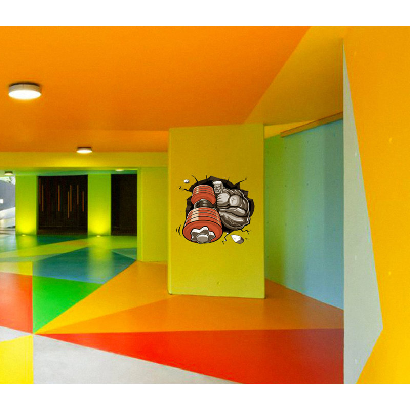 Adhésif décoratif pour la musculation Polygonal Gym, H 20 po x l 22 po