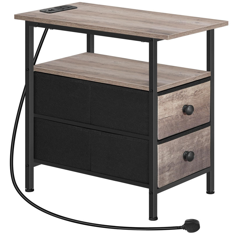 31cm W Metal Bedside Table