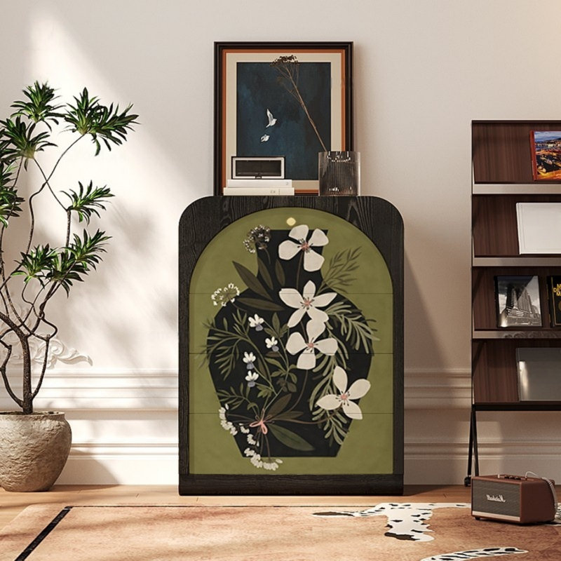 Three-Drawer Single-Door Storage Cabinet