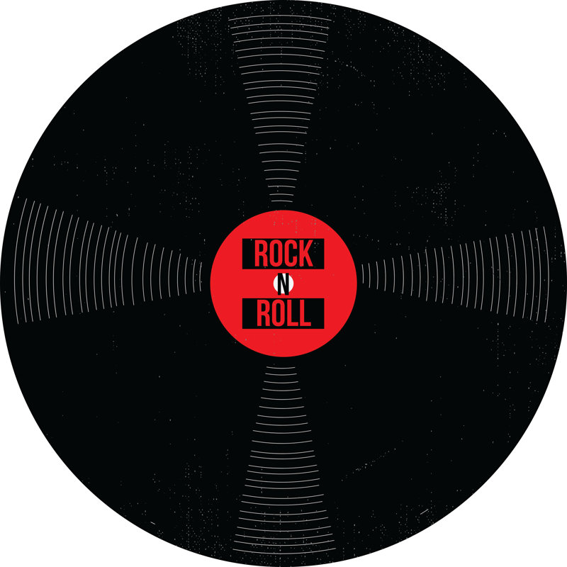 Rocknroll Vinyl Album - Wrapped Canvas Print, 51cm H x 51cm W x 3.8cm D