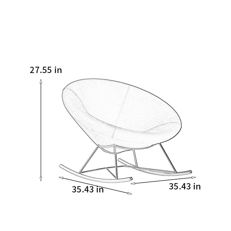 Chaise berçante élégante et confortable, Jaune