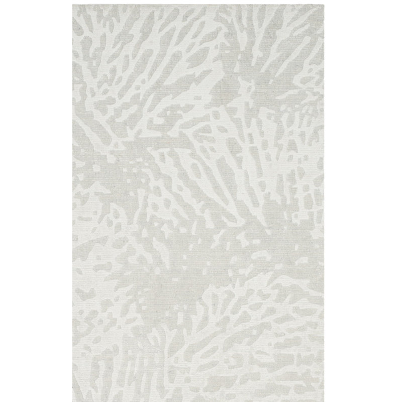Juhi Hand Loomed Viscose/Cotton Solid Colour Rug in Light Grey, Rectangle 9' x 12'