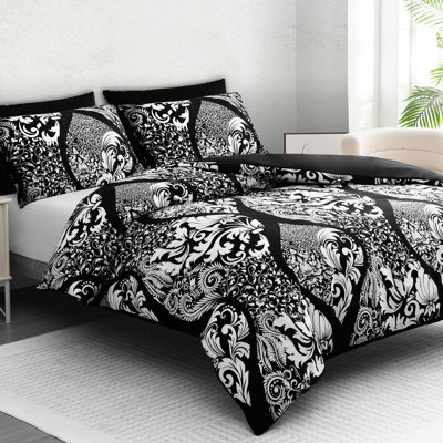 Microfiber Floral Duvet Cover Set