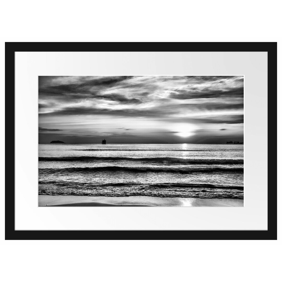 Gerahmtes Poster Malibu Beach Sunrise Water Sand