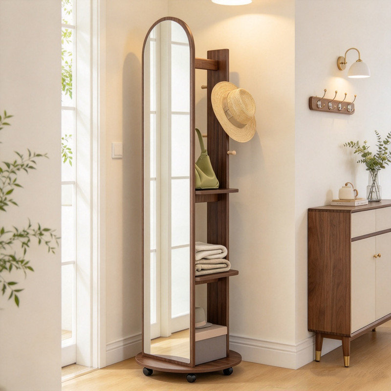 Glass Rectangle Freestanding Makeup / Shaving Mirror