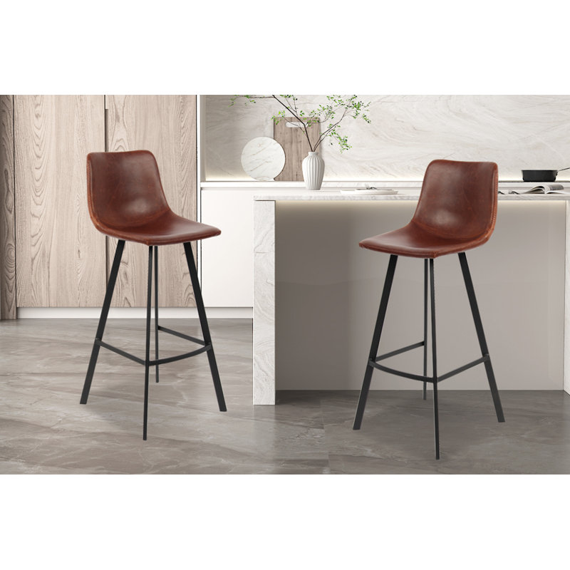 Ozan Stool, 78cm H x 49cm W x 35cm D, Brown