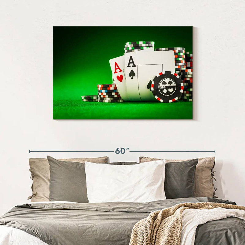 Senne Poker Chips And Cards, 30" H x 45" W