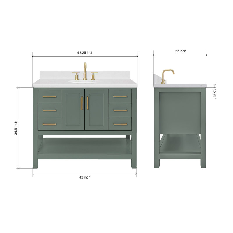 Magnolia Bath Vanity Rectangular Basin S043SWQ, Oval, Vintage Green