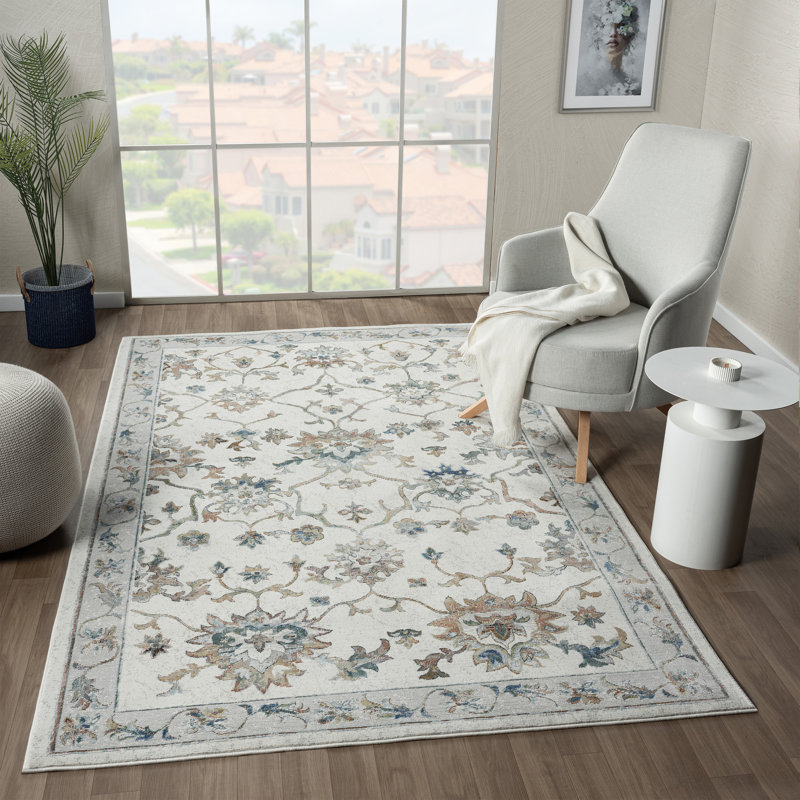 Tapis performance d'intérieur / floral Nekiesha, Rectangle 8 pi 9 po x 11 pi 9 po