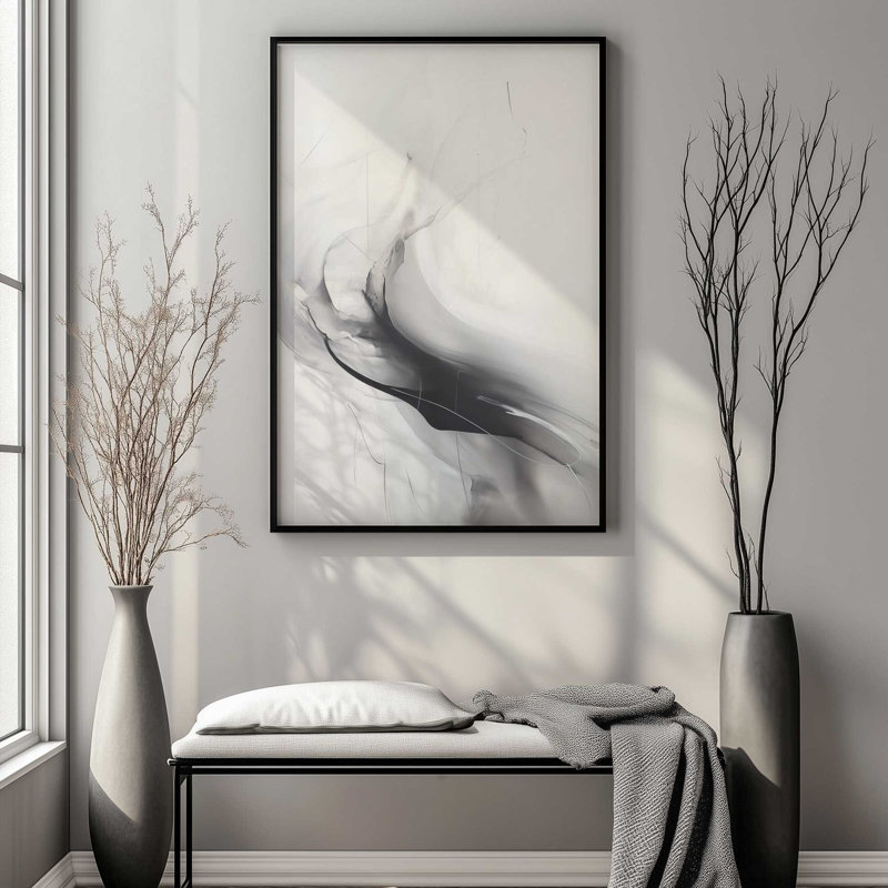 Ethereal Smoke Dance II Print, 25" H x 19" W, Opaque White Framed