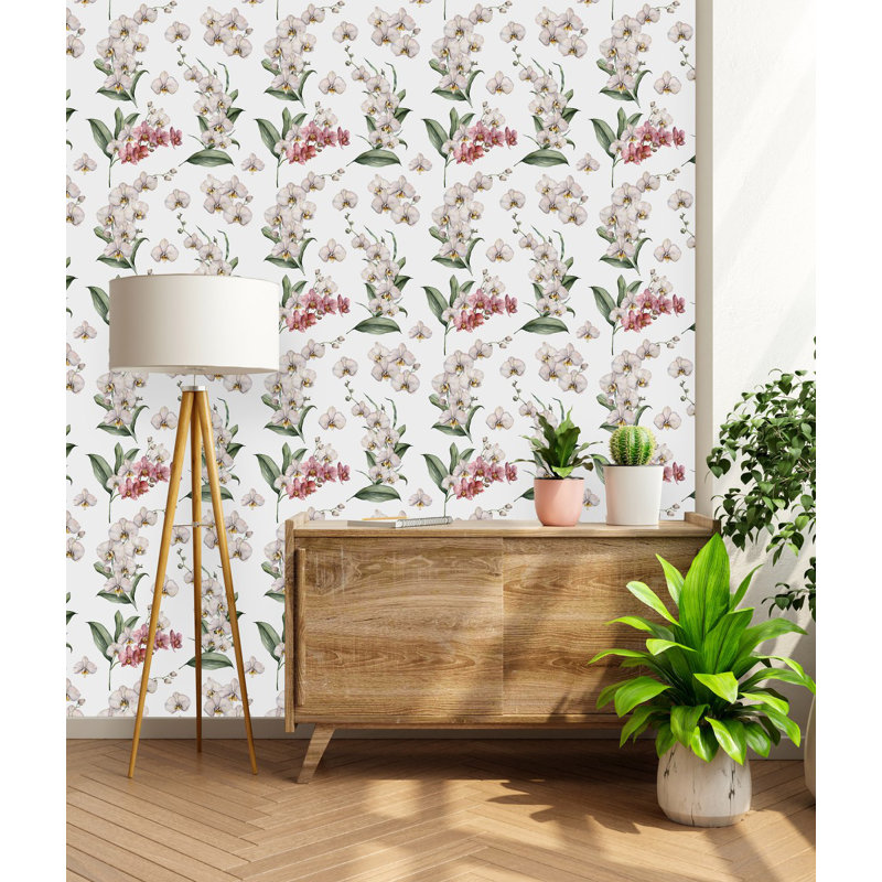 Panneau de papier peint auto-adhésif L 18,75 pi x l 25 po Gentle Flowers, L 124,8 po x l 25 po
