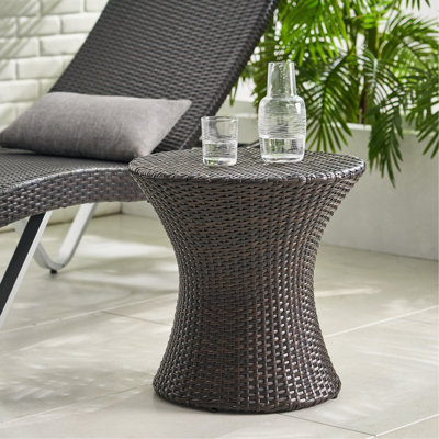 Table de bout de 19 po (sans plateau en verre), table de bout, brun