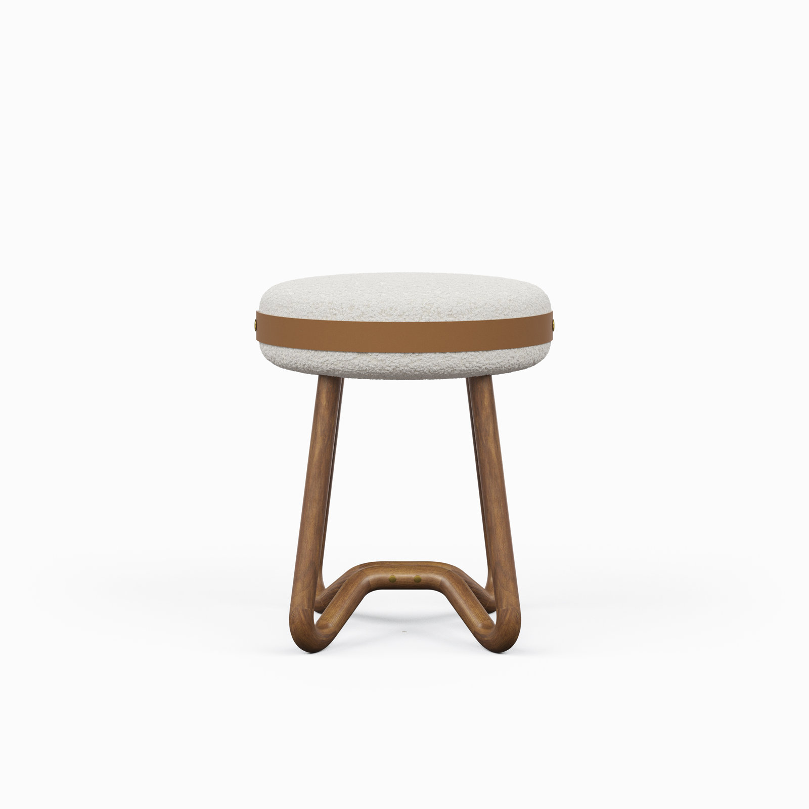 Cassie Loop Upholstered Stool, Noodles Natural/Nozes/Caramel