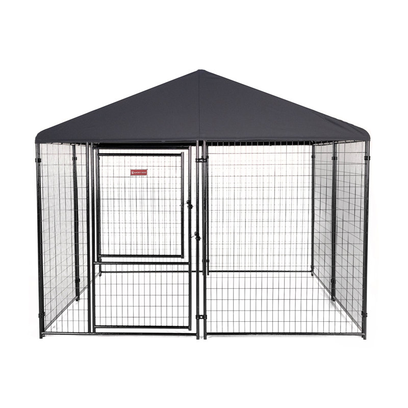 Lucky Dog Stay Series 10'L x 10'W Presidential Kennel, Steel Gray