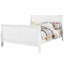 Grand lit au fini blanc, bois massif de pin massif, placage de gomme, 3 lattes, sommier nécessaire, 92,43 de profondeur, 63,11 de largeur, 47,63 de hauteur, 69,51 lb de poids, 660 lb