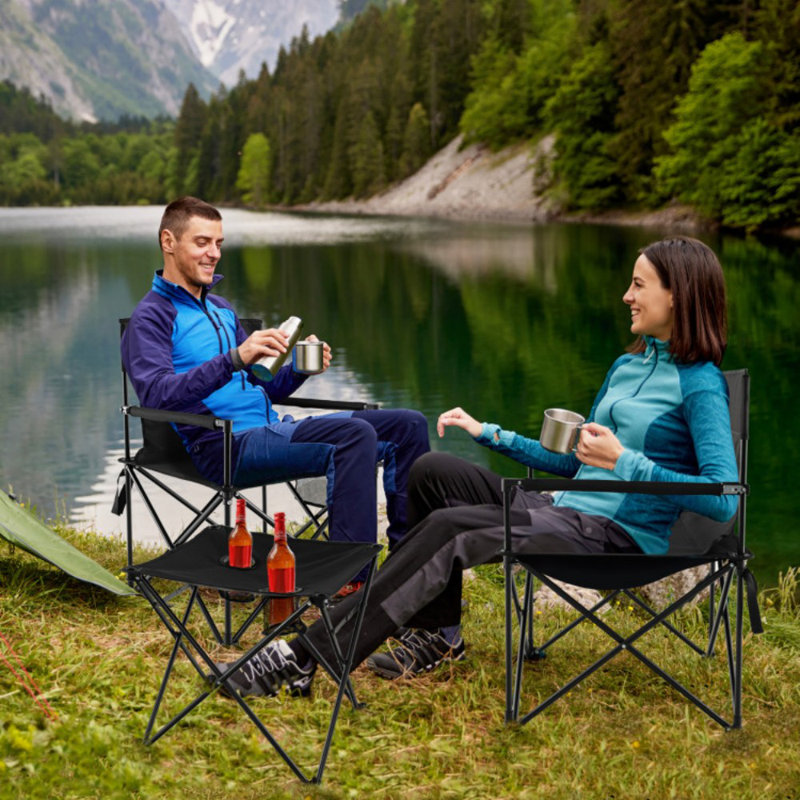 Outdoor Folding Camping Chairs And Table Set With Carrying Bag