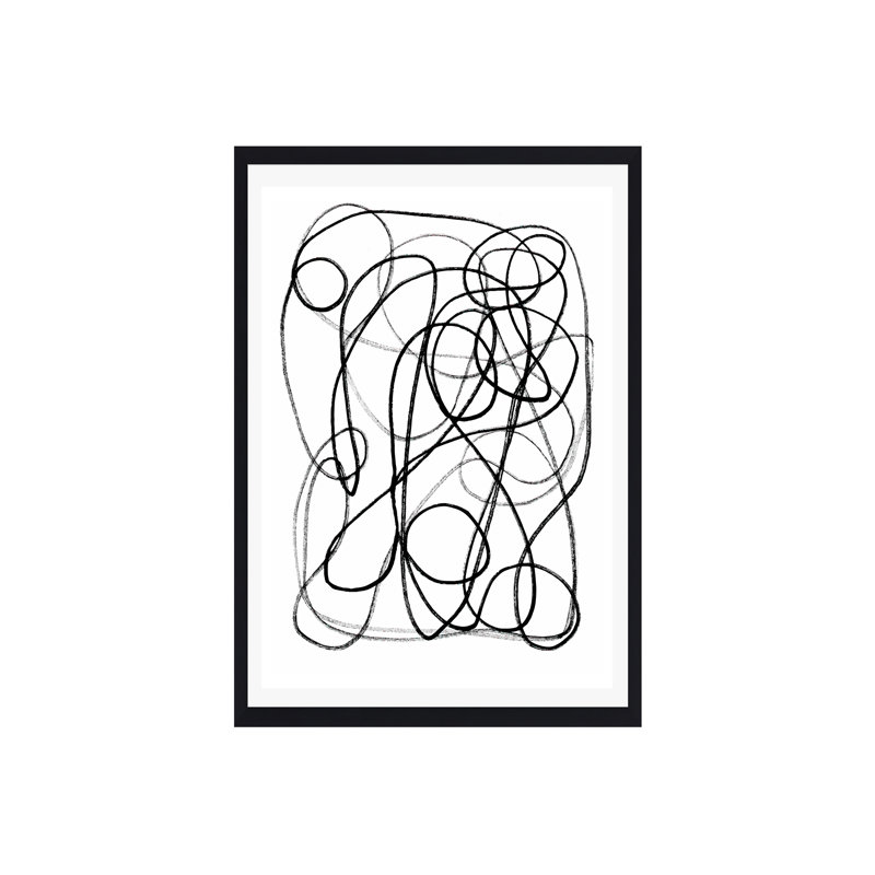 Walk the Path, Oui, H 16 po x l 12 po, Papier avec cadre simple noir