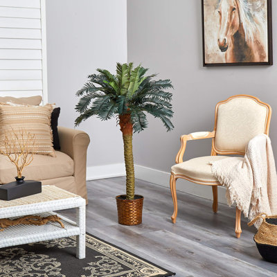 Faux Palm Tree in Wicker/Rattan Basket