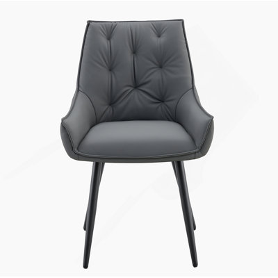 Ensemble de 4 chaises de salle à manger, chaise de salle à manger en similicuir blanc cassé, chaises de cuisine en métal avec texture en maille dorée et pieds sablés noirs, chaise rembourrée à dossier plat (blanc cassé, ensemble de 4)