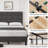 Twin Size Bed Frame with Adjustable Upholstered Headboard, Strong Wood Slats, No Box Spring Needed-1026221620