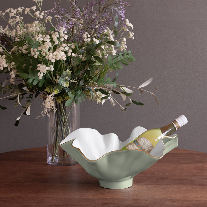 Encanto Bloom Wine Bucket, White/Pistachio