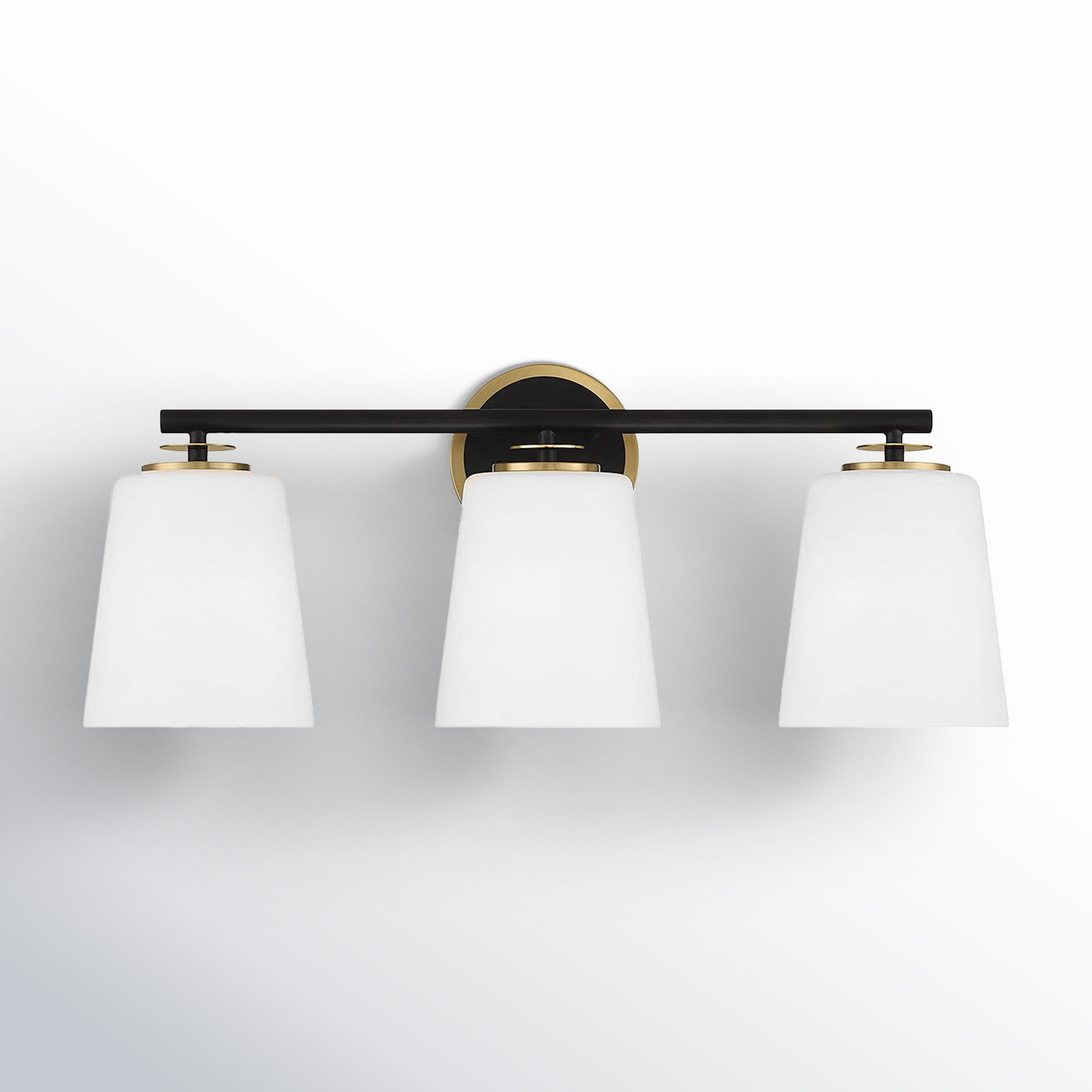 Birch Lane™ Argan 3-Light Bathroom Vanity Light In Matte Black And Natural Brass & Reviews | Birch Lane