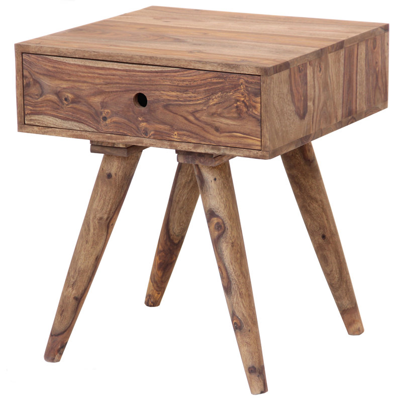 42cm W Solid Wood Bedside Table