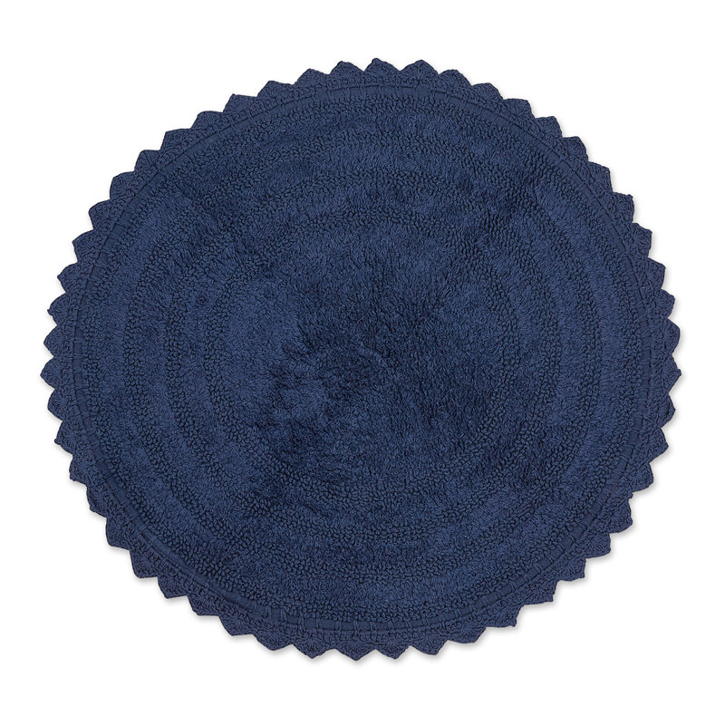 Lisk Cotton Blend Bath Rug, Blue