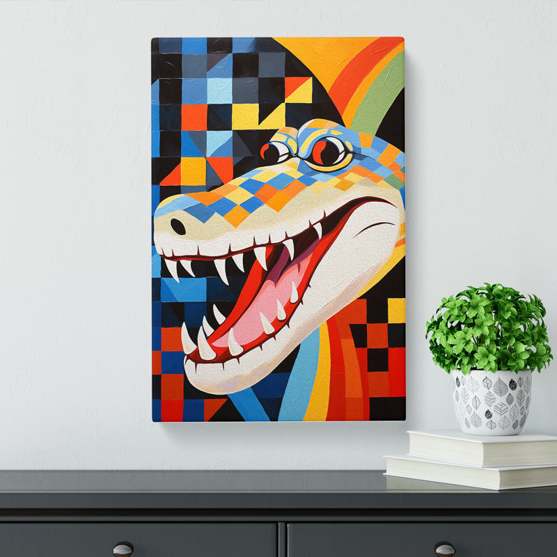 Alligator Constructivism No.2 - Wrapped Canvas, 60cm H x 40cm W x 3cm D