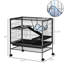 3 petites cages pour animaux de compagnie - construction métallique avec tablette, plateau propre sans effort, avantage roulant et paisible pour plusieurs créatures