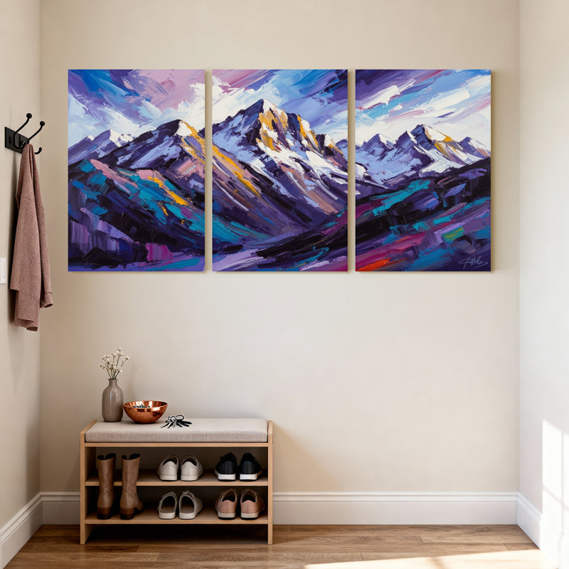 Ensemble de 3 impressions sur toile, "Cités et pays", H 18 po x l 36 po