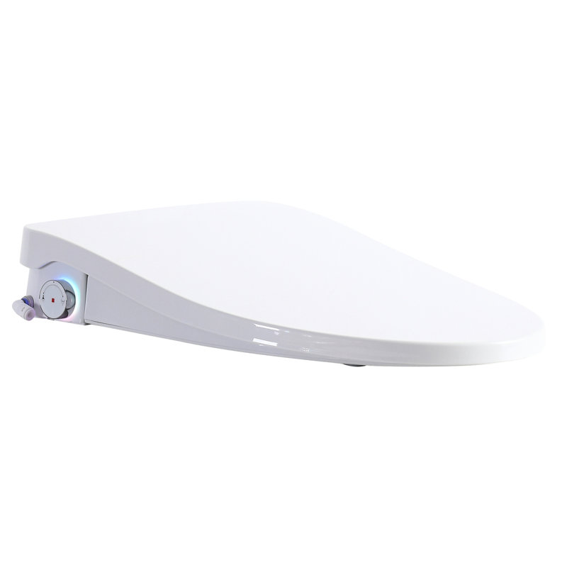 Bidet Seat With Side Knob - Adjustable Heated Seat, Rear And Female Wash Functions, Water Temperature Management, Night , Modern Design For Bathroom Upgrading Renovation