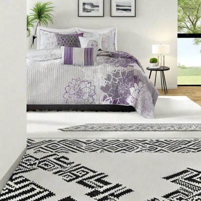 Reversible Cotton Bedding Set, Elegant Floral Design, Perfect For Home Use