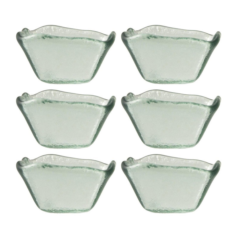 Vaisselle en verre 2,25 po x 2,25 po x H: 1,5 po Ramequin en verre transparent carré de 2 oz (ensemble de 6), Vert