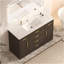 Meuble-lavabo 48 po brun foncé. Armoire de rangement abondante - 2 portes à fermeture douce et 6 tiroirs-802407335