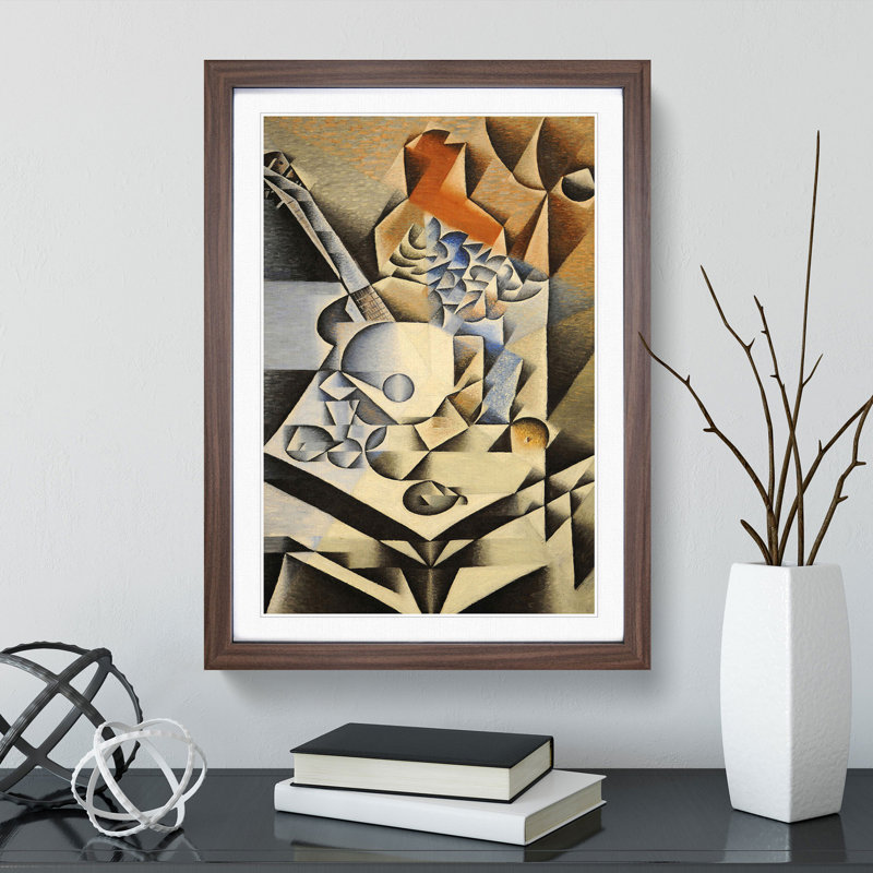 Still Life with Flowers by Juan Gris - Picture Frame Painting, Walnut, 65cm H x 48cm W x 2cm D