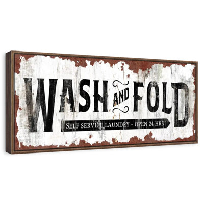 Wash And Fold Old Wall Sign