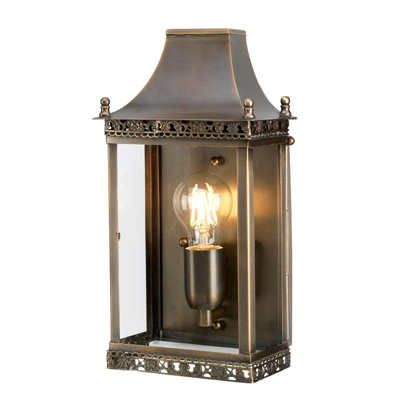 Viggo Outdoor Wall Lantern, Antique Brass