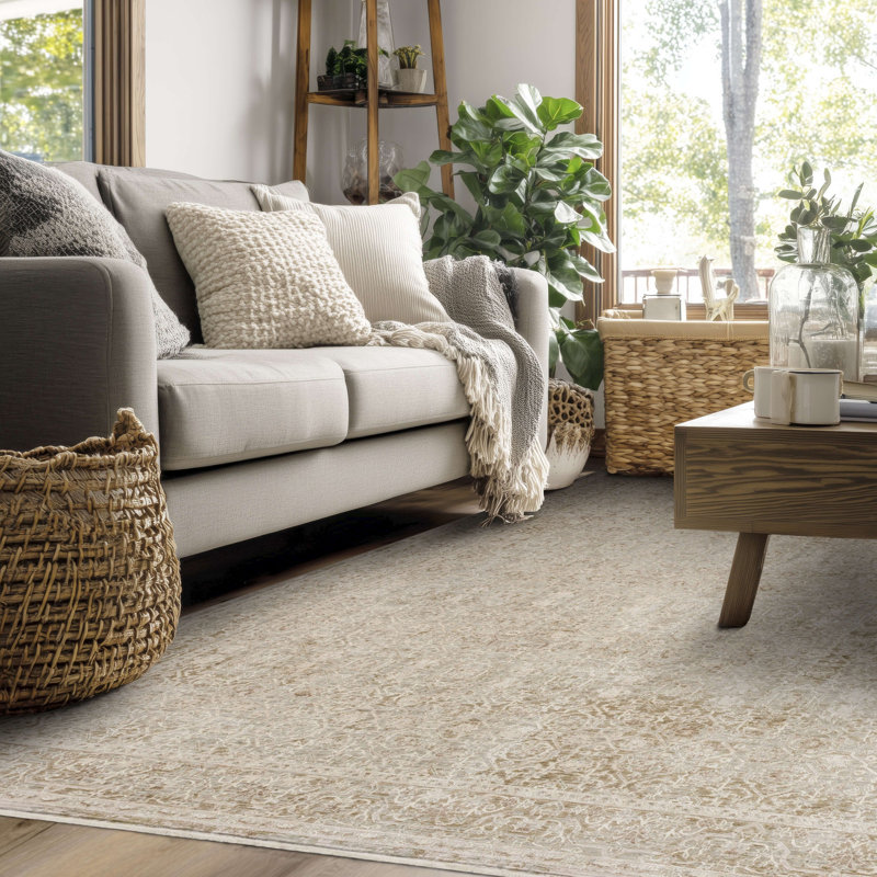 Tapis d'intérieur à motif frangé tissé à la machine Westcott, 9 pi x 12 pi