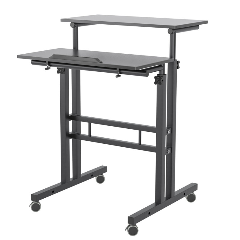 Crumpton Adjustable Metal Base Desk, Black