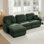 Canapé surdimensionné en L de 105 po en chenille, canapé à assise profonde avec repose-pieds mobile, coussins ronds exquis et coussins de dossier matelassés, pieds à structure encastrée, assemblage facile, convient au salon, vert