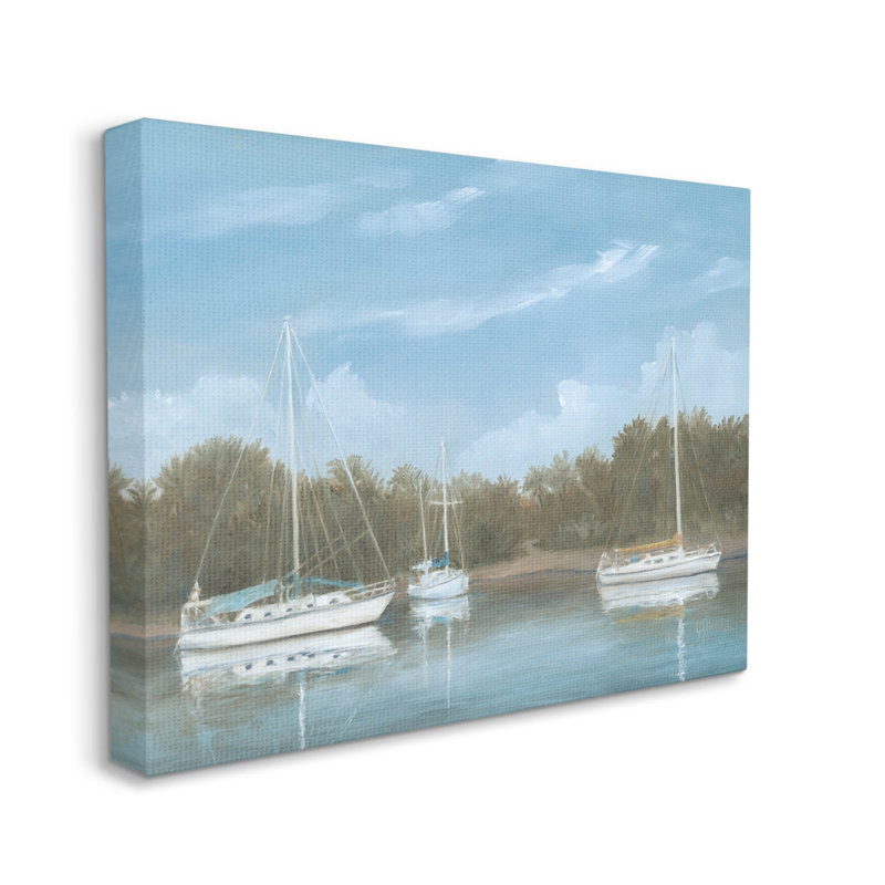 Art mural sur toile, "Drifting Nautical Marina" par Georgia Janisse, H 36 po x l 48 po x P 1,5 po